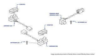 Window Switch (Front & Rear), Arnage R (chassis 13930-14308), Arnage RL (chassis 19639-19679), Arnage T (chassis 13919-14285) & Arnage Final Series (chassis 07910-14385)