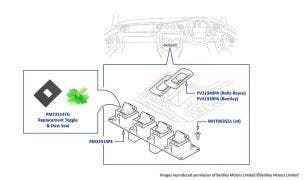 Window Switch (Master), Arnage R (chassis 08323-09303), Arnage RL (chassis 19150-19172) & Arnage T (chassis 08200-09299)