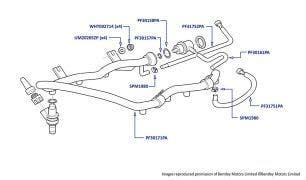 Fuel Injection Pipes & Hoses, Arnage Green Label (chassis 01001-5100) & Arnage 4.4L Birkin (chassis 05236-06786)