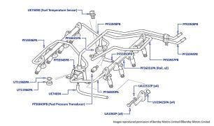 Fuel Injection Pipes & Hoses, Arnage Red Label (chassis 04001-08394) & Arnage Le Mans (chassis 06341 -08375)
