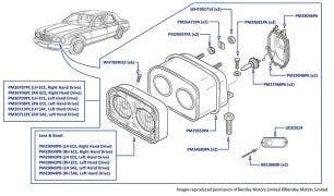 Headlights, Arnage Green Label (chassis 01001-02224)