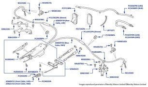 Parking Brake Cables (Ceramic Brakes) , Arnage T, Arnage R, Arnage RL, Arnage Final Series, Brooklands Coupe & Azure