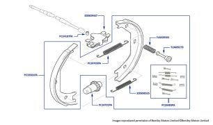 Parking Brake Pads (Iron Brakes), Silver Seraph & Arnage series, Park Ward, Azure & Brooklands Coupe