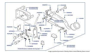 Parking Brake Pedal - Silver Seraph, Park Ward, Arnage Green Label, Arnage 4.4L Birkin, Arnage Red Label & Arnage Le Mans 