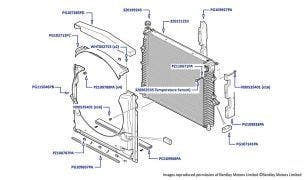 Radiator, Arnage R (chassis 10101-11658), Arnage RL (chassis 19301-19449), Arnage T (chassis 10100-11660), Arnage Diamond Series (all chassis), Arnage Blue Train (all chassis) & Azure (chassis 11142-11686)