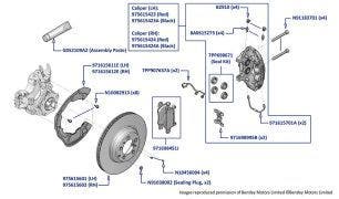 Rear Brakes (Standard), New Continental GT, New Continental Convertible & New Flying Spur (2018-2023)