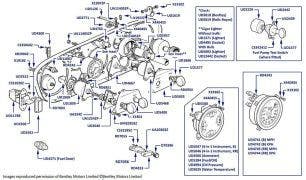 Dashboard Switches & Instruments, long wheelbase Silver Cloud II (chassis LCA1-LCC45) & long wheelbase S2 (chassis LBA1-LBB18)