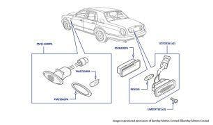 Side Indicator & Number Plate Lights, Silver Seraph (chassis 04006-08853), Silver Seraph LOL, Park Ward, Arnage Green Label (chassis 04003-05100), Arnage 4.4L Birkin, Arnage Red Label & Arnage Le Mans