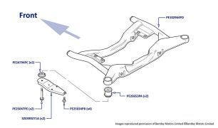 Subframe (Front), Arnage R, Arnage RL, Arnage T, Arnage Diamond Series, Arnage Blue Train, Arnage Final Series, Azure & Brooklands Coupe
