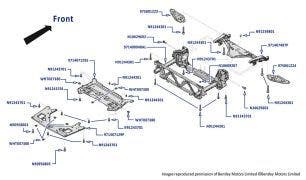 Subframe (Front, Type 2), New Continental GT (2018-2023), New Continental Convertible (2019-2023) & New Flying Spur (2020-2023)