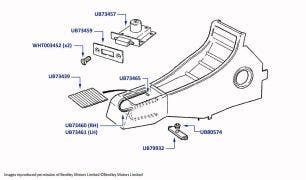 Centre Console Lock, Silver Spur, Mulsanne S, Turbo R & Turbo RL (chassis 31002-36323) & Mulsanne SL (chassis 31223-44852)