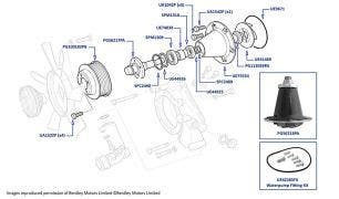 Waterpump, Arnage R, Arnage RL, Arnage T, Arnage Diamond Series, Arnage Blue Train, Azure & Brooklands (all chassis)