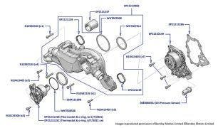 Waterpump & Thermostat (V8 4.0L), New Continental GT, New Continental Convertible & New Flying Spur