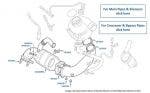 Turbo Outlet & Pre-Cat, catalyst, Corniche, chassis numbers 68001-68621 & 02000-02079