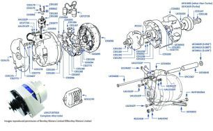 Alternator (CAV) 4-door cars other than Turbo chassis numbers 01001-09556, 2-door cars chassis 05037-29290 