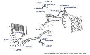 Gearbox Cooler Hoses & Pipes, Touring Limousine, chassis numbers 80001-80056