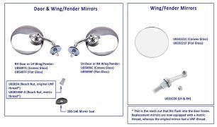 Door & Wing/Fender Mirrors, Silver Cloud I-III & S1-3