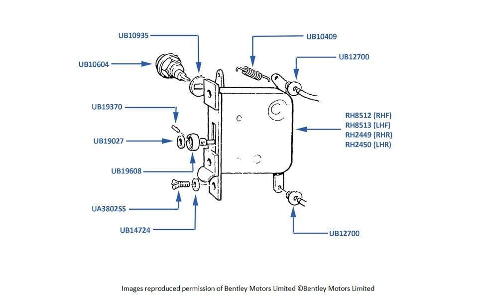 Door & Trunk Lock With Keys (UB2460), Bentley & Rolls Royce, IntroCar